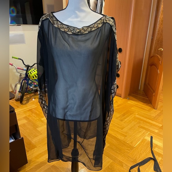 Ariella embroidered  caftan tunic dress long top Sz L - Picture 12 of 16